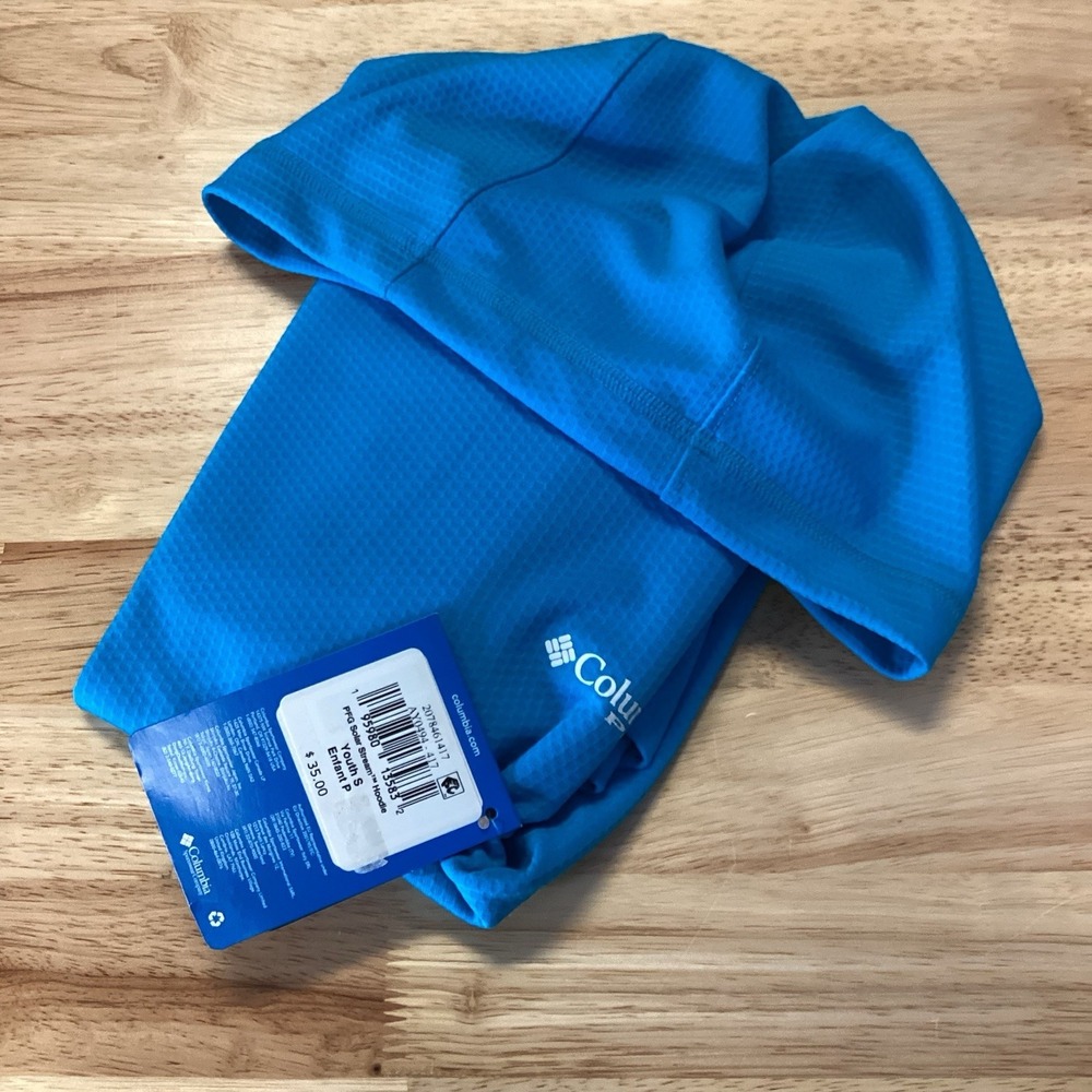NWT Youth Columbia Lightweight Solar Stream‎ Hoodie Lt. Blue Small